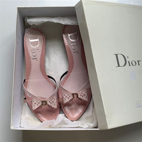 pink dior kitten heels